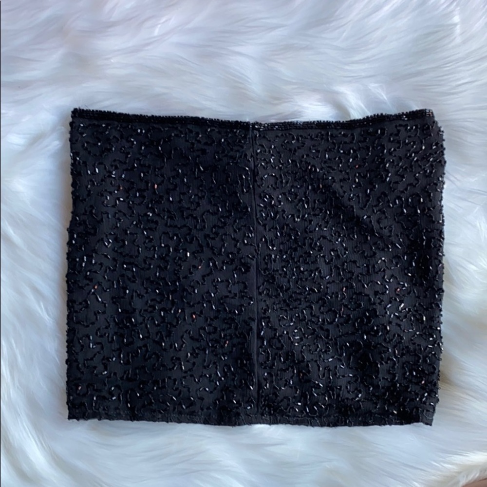 Urban Outfitters Tube Top Black Sequins Beaded
